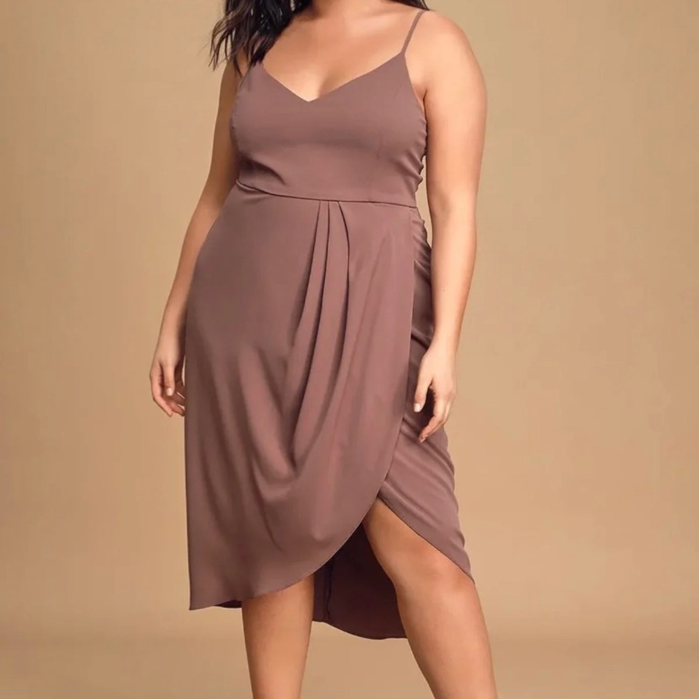 Dusty Purple Tulip Midi Dress 🌿 - Picture 9 of 10